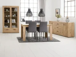 LINTRUP Skænke Og Vitrineskabe|Skænke Og Vitrineskabe|Skænk 2 låger 3 skuffer egefarve