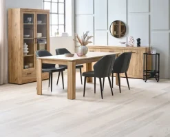 LINTRUP Skænke Og Vitrineskabe|Skænke Og Vitrineskabe|Skænk 2 låger 3 skuffer egefarve