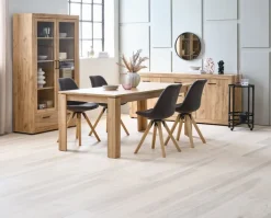 LINTRUP Skænke Og Vitrineskabe|Skænke Og Vitrineskabe|Skænk 2 låger 3 skuffer egefarve