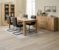 LINTRUP Skænke Og Vitrineskabe|Skænke Og Vitrineskabe|Skænk 2 låger 3 skuffer egefarve