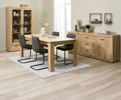 LINTRUP Skænke Og Vitrineskabe|Skænke Og Vitrineskabe|Skænk 2 låger 3 skuffer egefarve