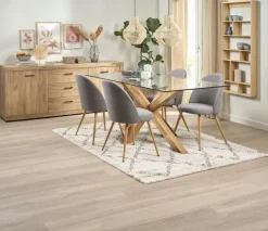 LINTRUP Skænke Og Vitrineskabe|Skænke Og Vitrineskabe|Skænk 2 låger 3 skuffer egefarve