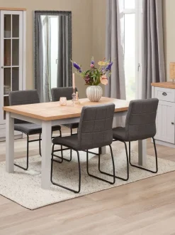 MARKSKEL Skænke Og Vitrineskabe|Skænke Og Vitrineskabe|Skænk 3 låger lys /egefarve Grå