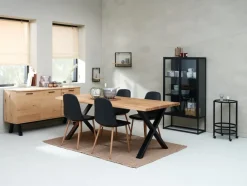 SANDBY Skænke Og Vitrineskabe|Skænke Og Vitrineskabe|Skænk 2 låger + 3 skuffer eg natur/sort