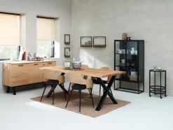 SANDBY Skænke Og Vitrineskabe|Skænke Og Vitrineskabe|Skænk 2 låger + 3 skuffer eg natur/sort