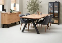 SANDBY Skænke Og Vitrineskabe|Skænke Og Vitrineskabe|Skænk 2 låger + 3 skuffer eg natur/sort