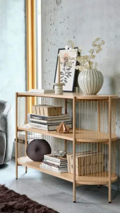 SNESLEV Skænke Og Vitrineskabe|Skænke Og Vitrineskabe|Skænk 2 hylder efarve Eg