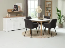 VISLINGE Skænke Og Vitrineskabe|Skænke Og Vitrineskabe|Skænk 3 låger 3 skuffer natur/hvid