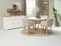 VISLINGE Skænke Og Vitrineskabe|Skænke Og Vitrineskabe|Skænk 3 låger 3 skuffer natur/hvid