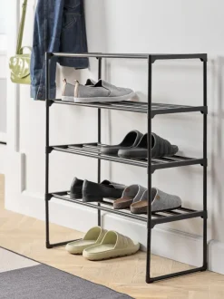 BORNHOLM Skoopbevaring|Skoreol 4 hylder sort