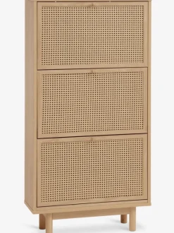 HALMSTAD Skoopbevaring|Skoskab 3 rum egefarve