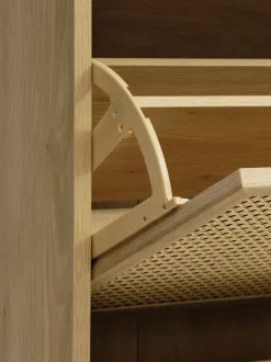 HALMSTAD Skoopbevaring|Skoskab 3 rum egefarve