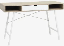 ABBETVED Skriveborde|Skrivebord 48x120 eg/hvid Eg+Hvid