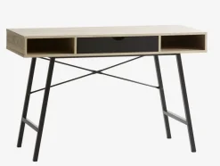 ABBETVED Skriveborde|Skrivebord 48x120 eg/sort Eg+Sort