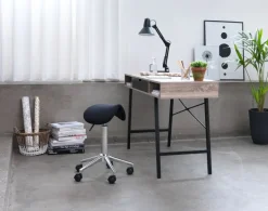 ABBETVED Skriveborde|Skrivebord 48x120 eg/sort Eg+Sort