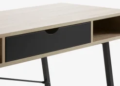 ABBETVED Skriveborde|Skrivebord 48x120 eg/sort Eg+Sort
