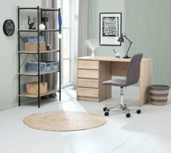 ABILDHOLT Kontorstole|Skrivebordsstol mørkegråt stof/krom