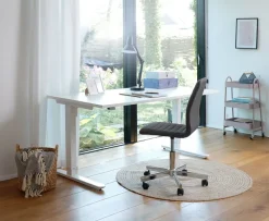 ABILDHOLT Kontorstole|Skrivebordsstol mørkegråt stof/krom