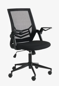 ASPERUP Kontorstole|Skrivebordsstol sort mesh/sort stof