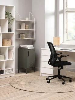 ASPERUP Kontorstole|Skrivebordsstol sort mesh/sort stof