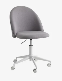 KOKKEDAL Kontorstole|Skrivebordsstol gråt stof/hvid
