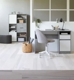 KOKKEDAL Kontorstole|Skrivebordsstol gråt stof/hvid