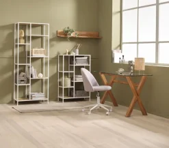 KOKKEDAL Kontorstole|Skrivebordsstol gråt stof/hvid