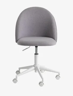 KOKKEDAL Kontorstole|Skrivebordsstol gråt stof/hvid
