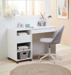 KOKKEDAL Kontorstole|Skrivebordsstol gråt stof/hvid