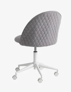 KOKKEDAL Kontorstole|Skrivebordsstol gråt stof/hvid