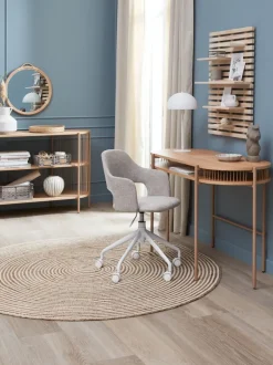 REERSLEV Kontorstole|Skrivebordsstol sandfarvet stof/hvid