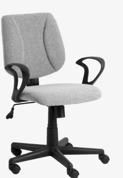 RUNGSTED Kontorstole|Skrivebordsstol gråt stof/sort