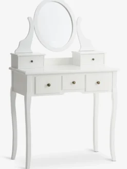 MALLING Konsolborde|Konsolborde|Sminkebord m/spejl 5 skuffer hvid