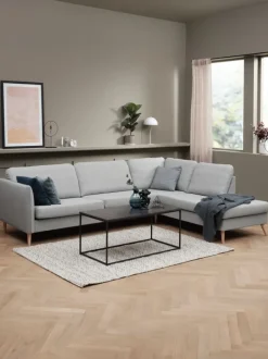 AARHUS Sofaer Med Chaiselong|Hjørnesofaer|Sofa open-end højrevendt t stof Lysegrå