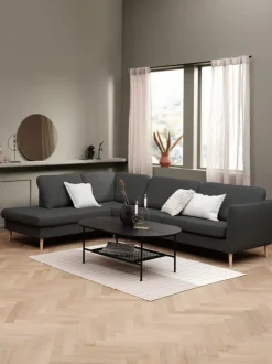 AARHUS Sofaer Med Chaiselong|Hjørnesofaer|Sofa open-end venstrevendt t stof Mørkegrå