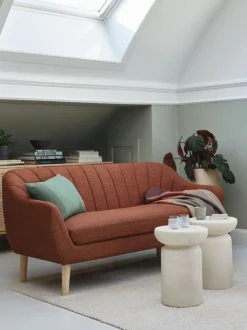 EGEDAL Sofaer Med Chaiselong|Hjørnesofaer|Sofa 2.5-pers. farvet stof/egefarve Terrakotta