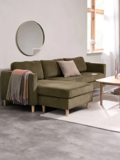 FALSLEV Sofaer Med Chaiselong|Hjørnesofaer|Sofa chaiselong t fløjl Olivengrøn