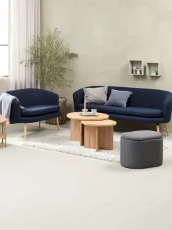 GISTRUP Sofaer Med Chaiselong|Hjørnesofaer|Sofa 3-pers. mørkeblåt stof