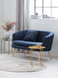 GISTRUP Sofaer Med Chaiselong|Hjørnesofaer|Sofa 2-pers. t stof Mørkeblå