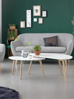 LEJRE Hjørneborde|Sofaborde|Sofabord 48x85 hvid/eg