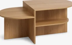 LISBJERG Hjørneborde|Sofaborde|Sofabord 60x107 m/hylder eg naturfarve