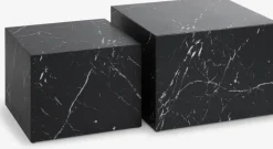TINGSTED Hjørneborde|Sofaborde|Sofabord 45x45/55x55 marmorfarve 2 stk.
