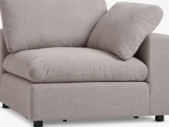 LUNDBY Sofaer Med Chaiselong|Hjørnesofaer|Sofamodul hjørne/ende sandfarvet stof