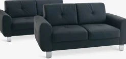 DAMHALE Sofaer Med Chaiselong|Hjørnesofaer|Sofasæt 3+2-pers. sort