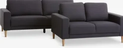 EGENSE Sofaer Med Chaiselong|Hjørnesofaer|Sofasæt 3+2-pers. mørkegråt stof