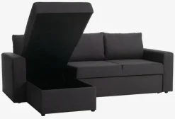MARSLEV Sovesofaer|Sovesofaer|Sovesofa chaiselong t stof Mørkegrå