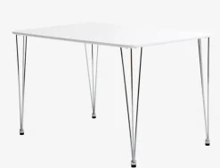 BANNERUP Spiseborde|Spisebord 76x120 hvid/krom