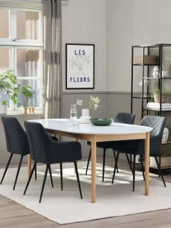 MARSTRAND Spiseborde|Spisebord 100x200/280 hvid/natur Hvid+Natur