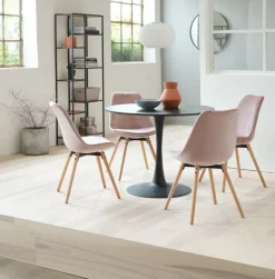 RINGSTED Spiseborde|Spisebord Ø100 askefiner Sort