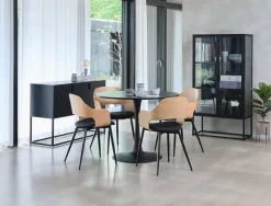 RINGSTED Spiseborde|Spisebord Ø100 askefiner Sort